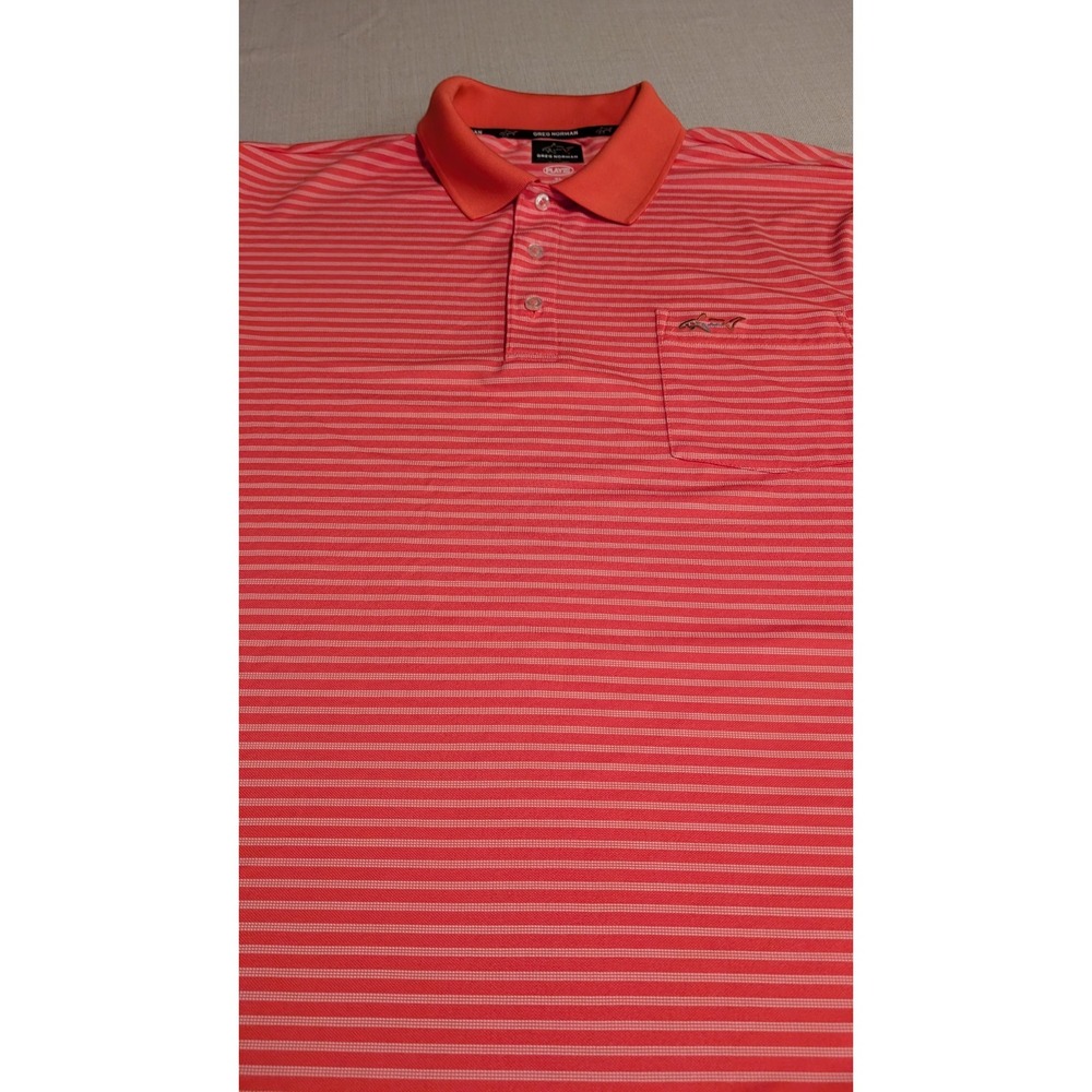 Men's Greg Norman Polo Shirt Size XL Play Dri Salmon Color